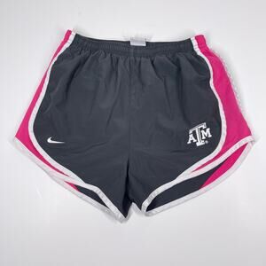 Nike Running Shorts Womens Size Small Gray Pink Dri-Fit Texas A&M Logo Athletic